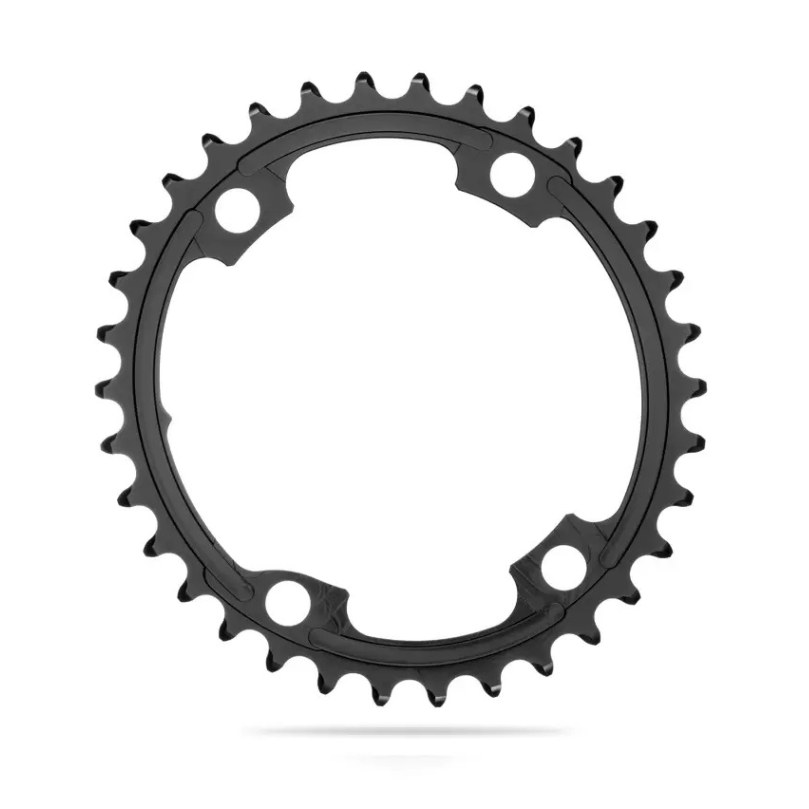 Absolute Black Oval Road Chainring 2X 110/4 Shimano 9100/8000 (34T/36T/38T/39T)-Black