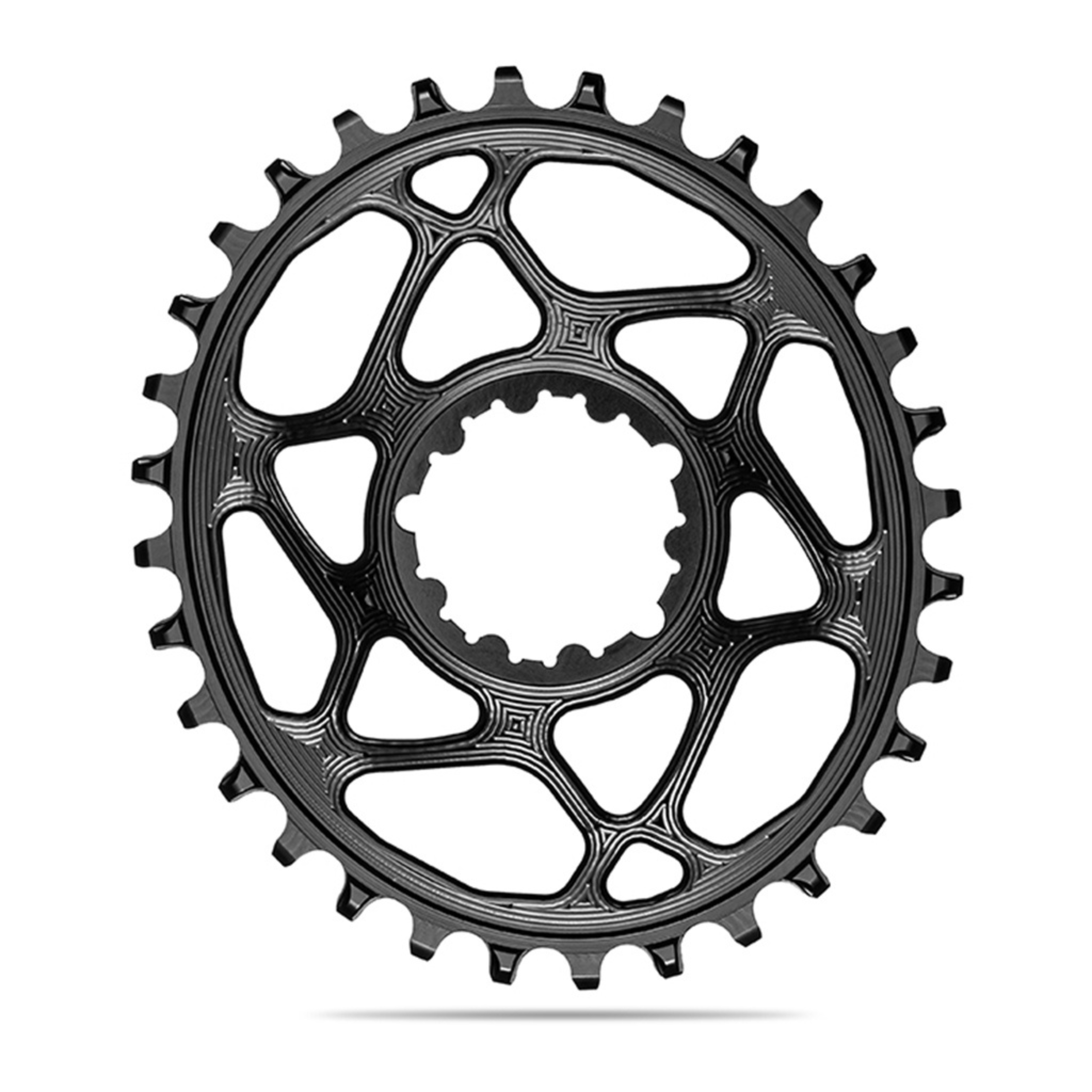Absolute Black Oval MTB Chainring 1X SRAM Direct Mount GXP N/W (6mm Offset)-Black