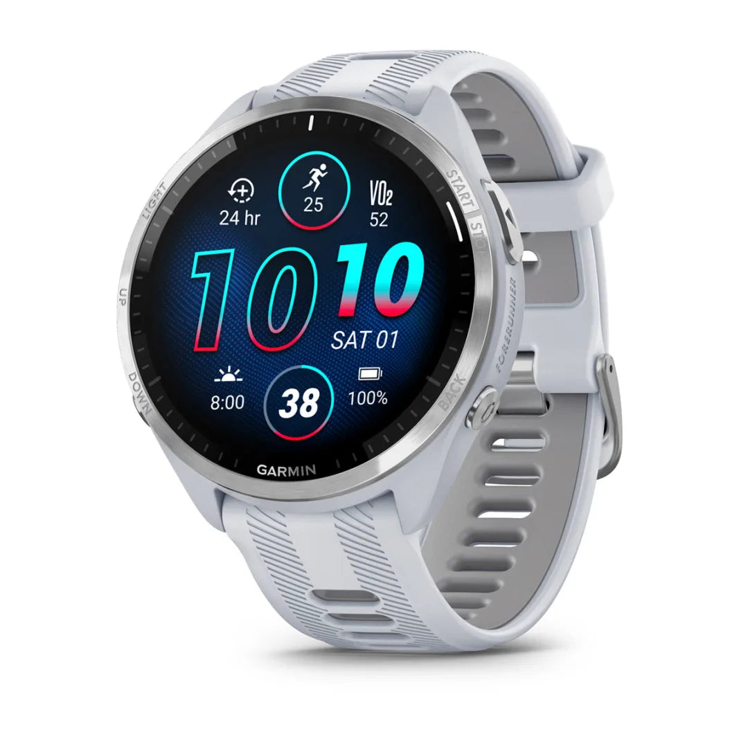 Garmin Forerunner 965 Smartwatch (Whitestone) | AMOLED Multisport Watch