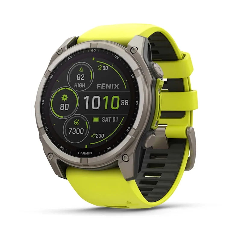 Garmin Fēnix 8 Solar Sapphire (Amp Yellow/Graphite Silicone Band)