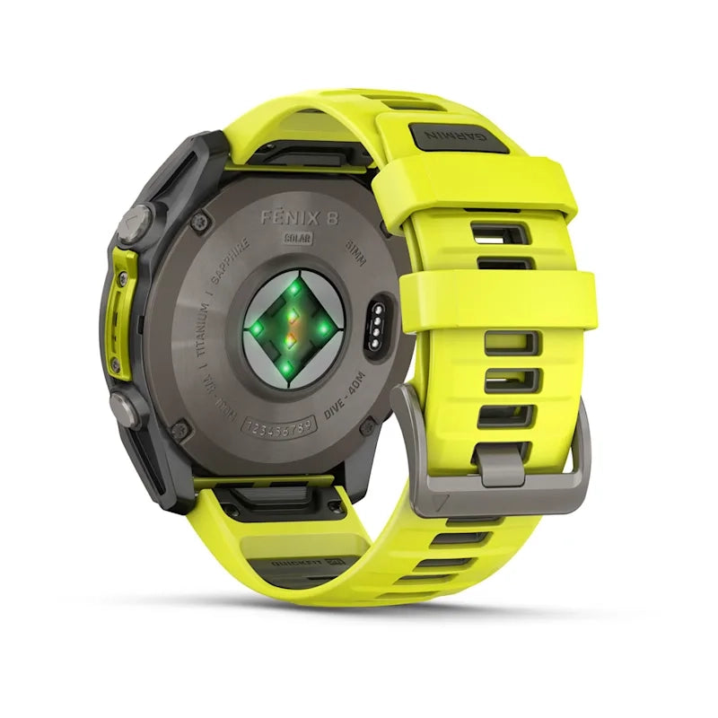 Garmin Fēnix 8 Solar Sapphire (Amp Yellow/Graphite Silicone Band)