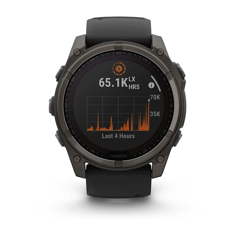 Garmin Fēnix 8 Solar Sapphire (Carbon Grey DLC Titanium with Black/pebble Grey Silicone Band)