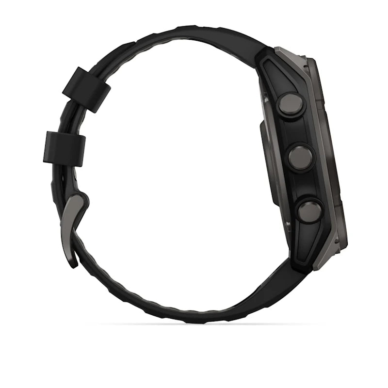 Garmin Fēnix 8 Solar Sapphire (Carbon Grey DLC Titanium with Black/pebble Grey Silicone Band)